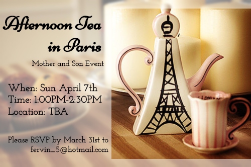 Mother/Son Event “Afternoon Tea in Paris”