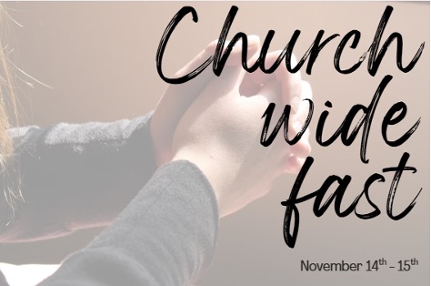 Church-wide fast, November 14–15, with hands joined in prayer